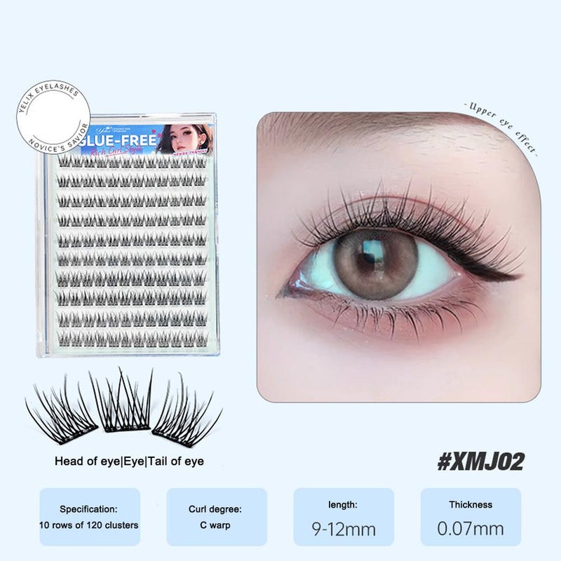Short, glue-free, self-adhesive, idol-style, individual, natural-looking false eyelashes for everyday wear.